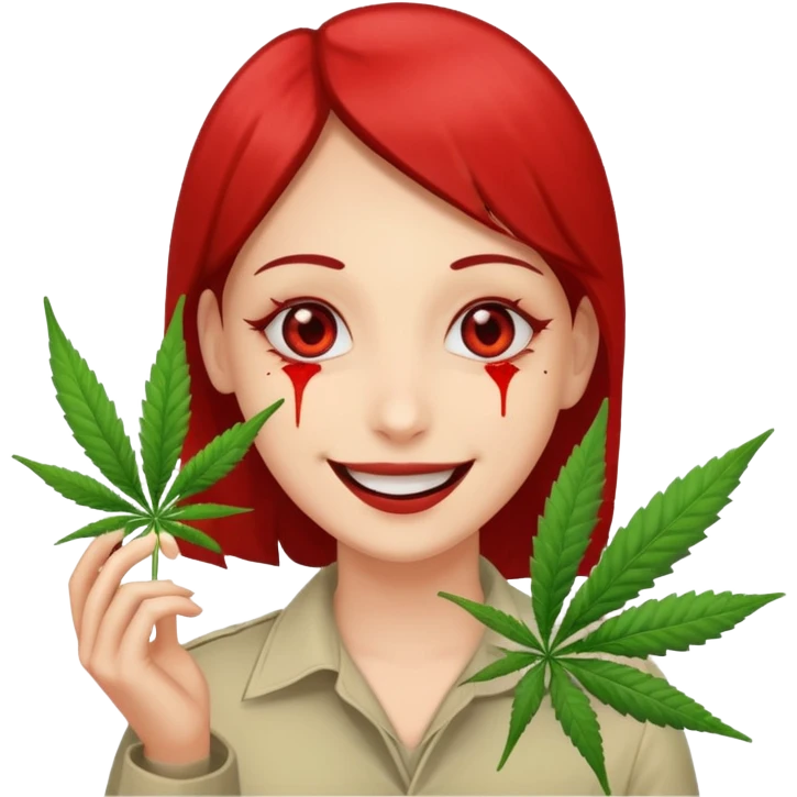 Make an emoji of a person extremely high off weed emoji