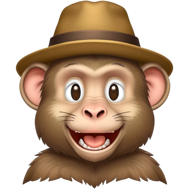 Baboon wearing a hat emoji
