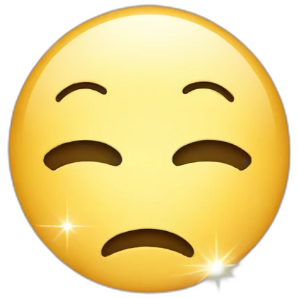 sad face with sparkles emoji