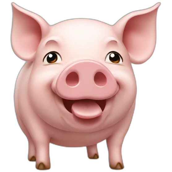 Cochon qui mange comme un être humain emoji