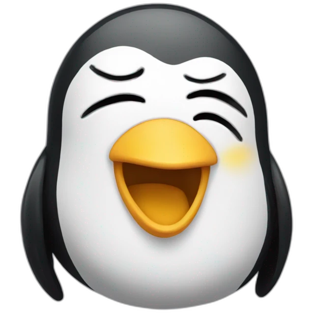 poguin wheezing from laughter emoji