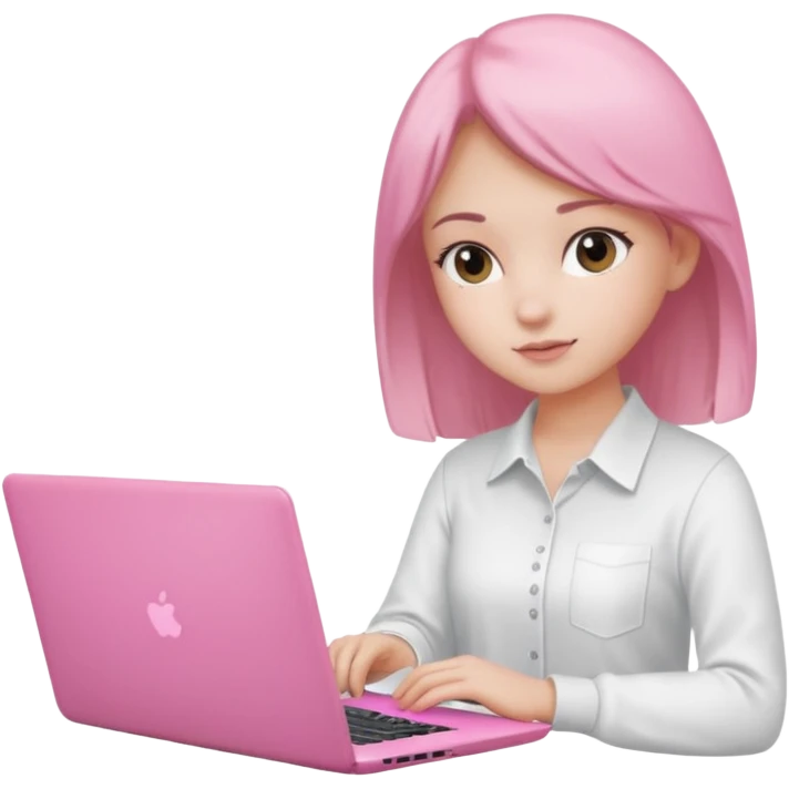  Girly stuff pink soft laptop assigment and clean girl vibes emoji