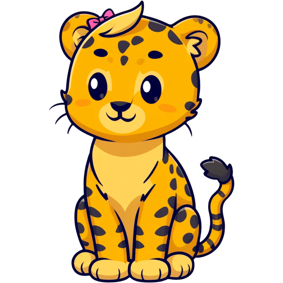 cheetah with a bow emoji