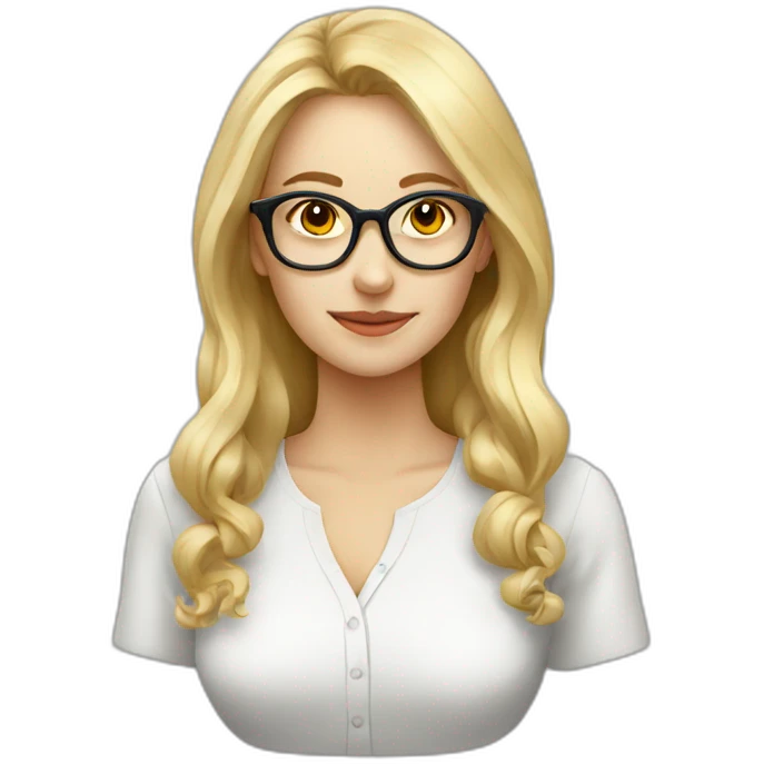 blonde european women with glasses psychology emoji