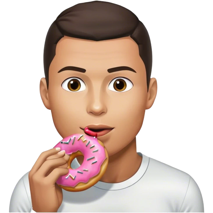 Cristiano ronaldo  eating donet emoji