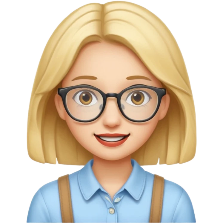genius girl with glasses and braces emoji