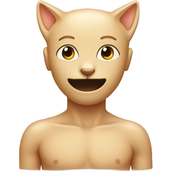 Human body cat head emoji