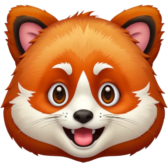 red panda laughing and crying emoji with big expressive eyes emoji