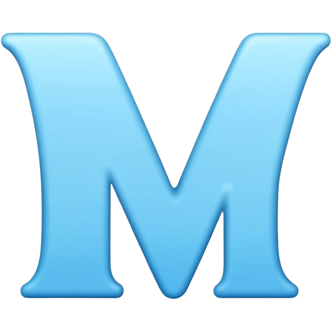 Letter “V” in sky blue color emoji