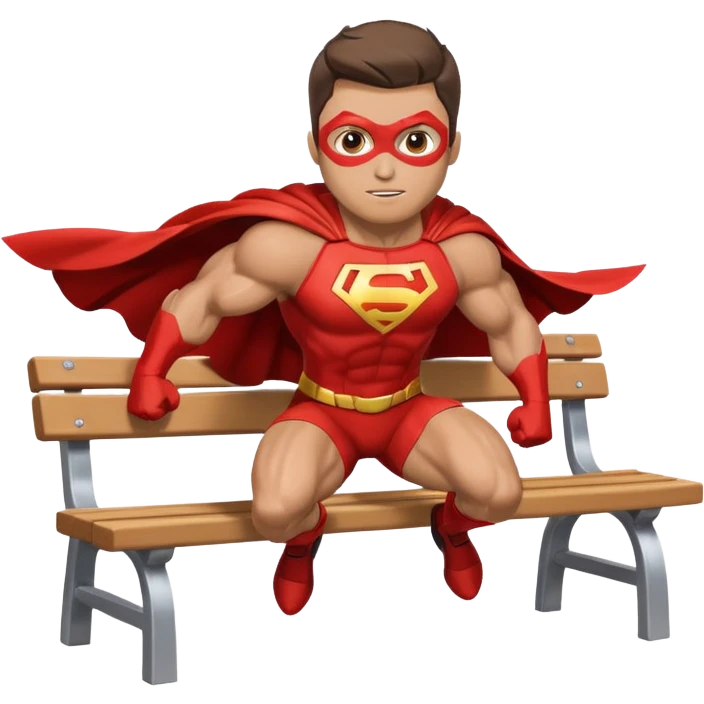 superhero flying above a bench emoji