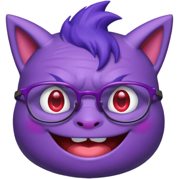 Gengar cute with glasses emoji