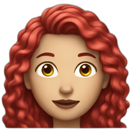 woman with long ruby hair emoji