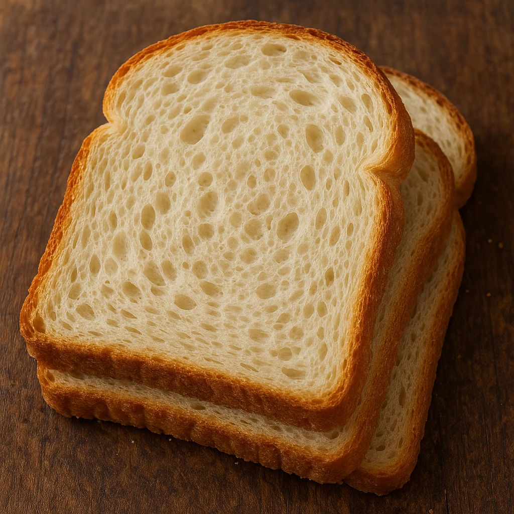 artisanal style sliced white bread, showing texture emoji