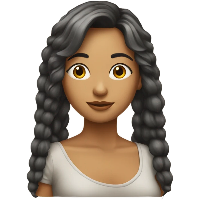 chica de pelo largo y flequillo emoji
