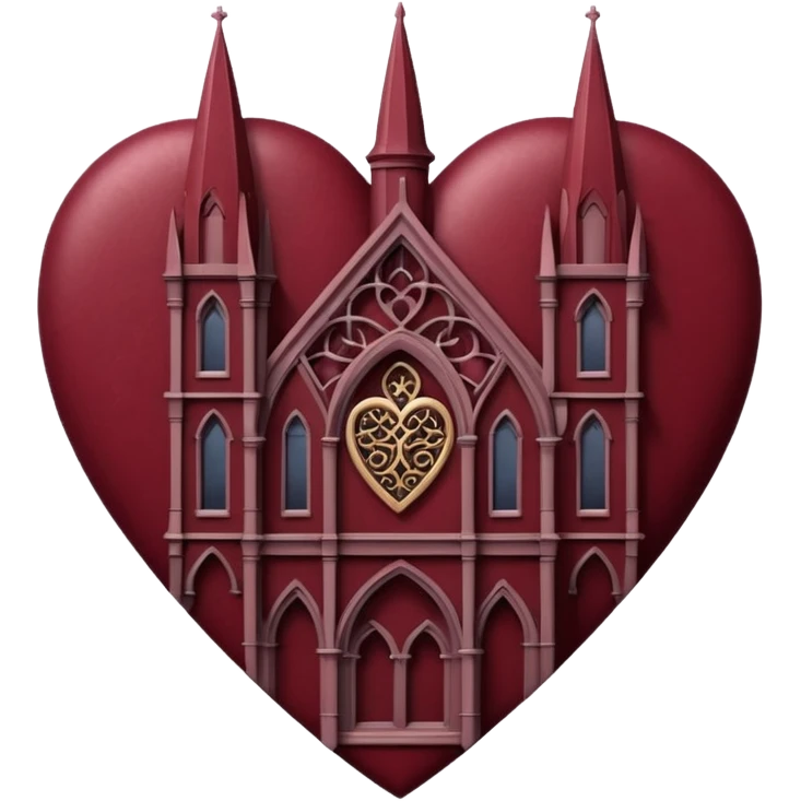 Maroon gothic architecture heart emoji