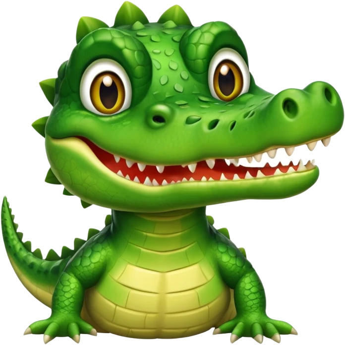 crocodile, cute, big eyes emoji