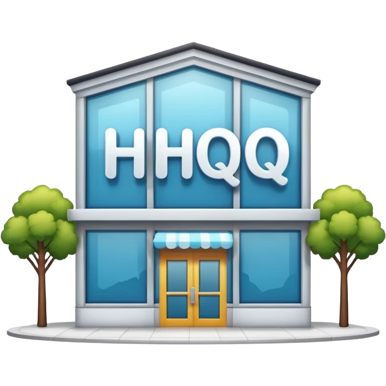  shop with the word HQ in the sign emoji
