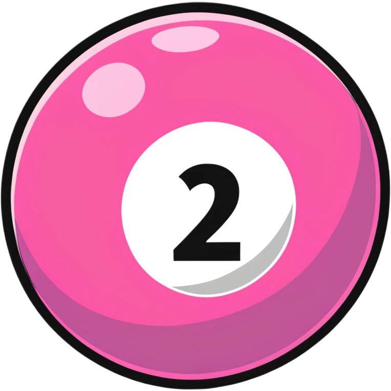 pink billiard ball with the number 23 inside a white circle emoji