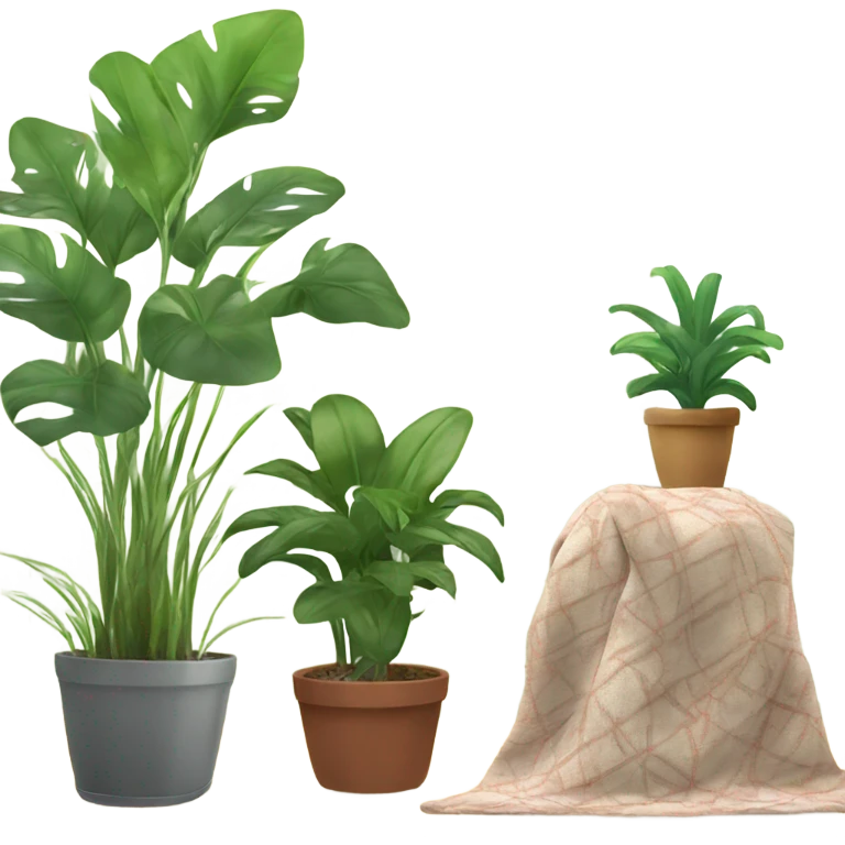 Indoor plants and blankets  emoji
