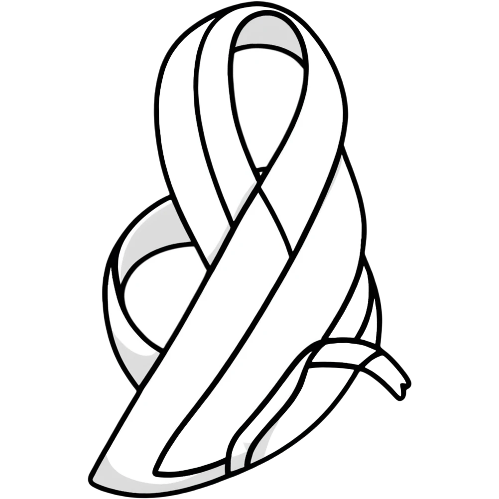 White lung cancer ribbon emoji