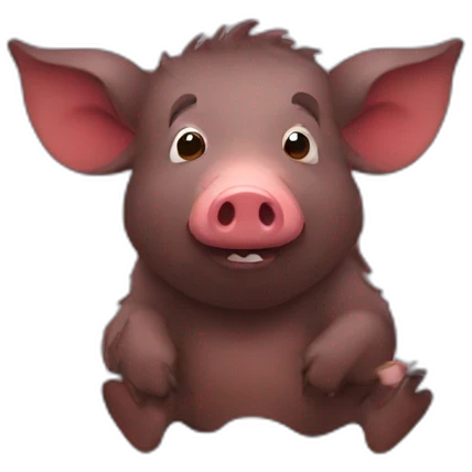 cute boar drinking red wine emoji