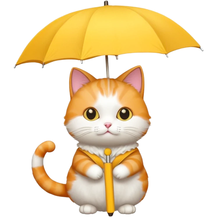 Cat with yellow umbrella emoji