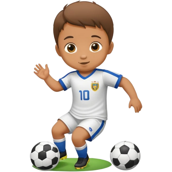 Baby playing soccer emoji