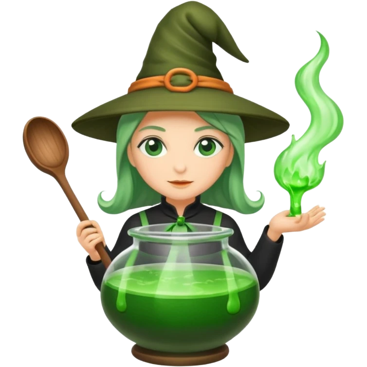 green witch cooking potion emoji