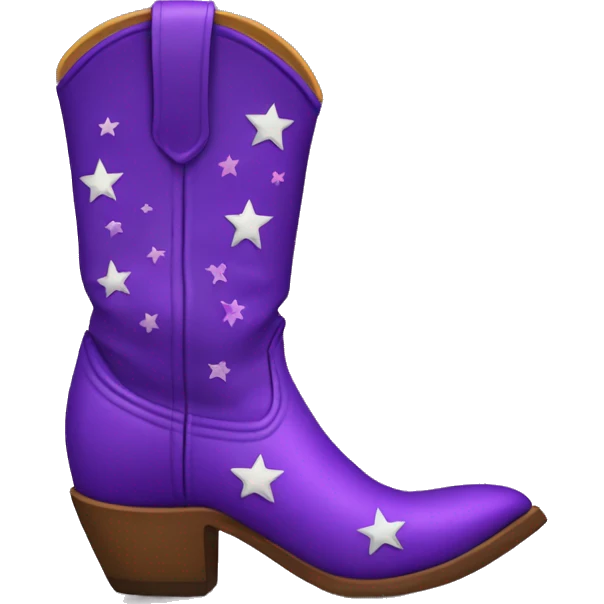 Putple cowboy boots with stars emoji