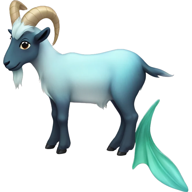 Goat attached to a mermaid tail emoji