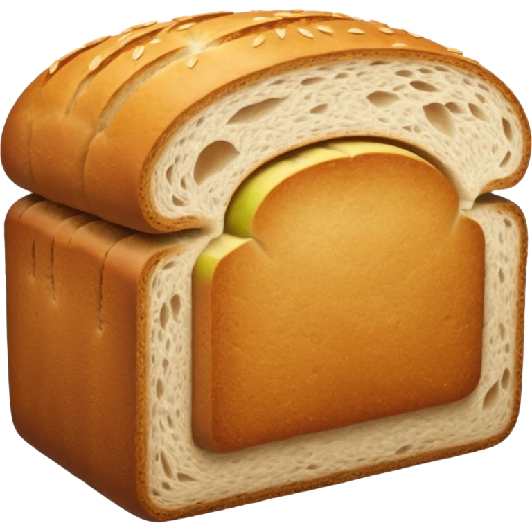 Whole-grain carbs emoji: simple, bright icon of whole grains or whole-grain bread, Apple-style emoji
