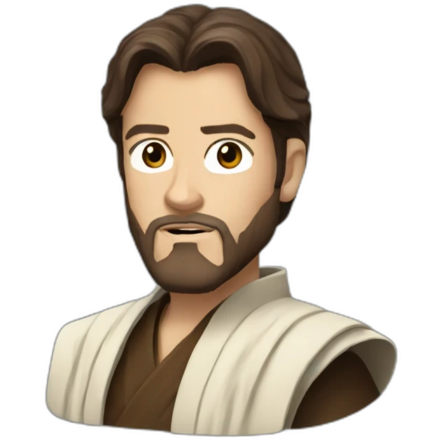 Obi wan Kenobi with dark hair emoji