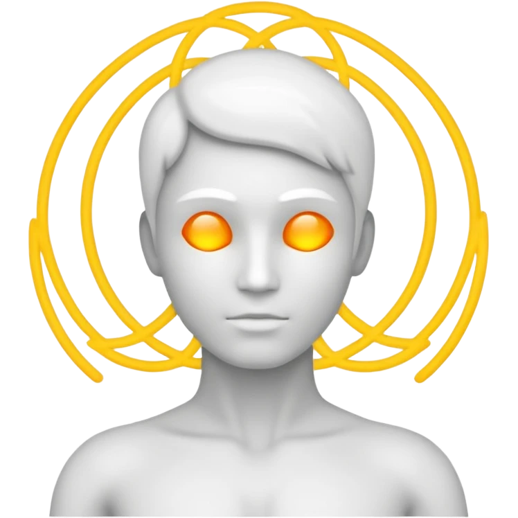 human silhouette with balanced energy lines emoji