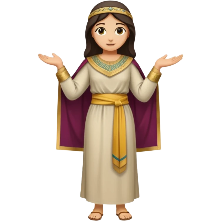 fullbody Middle Eastern woman from Jerusalem, 1st century, tunic and sash, emoji style emoji