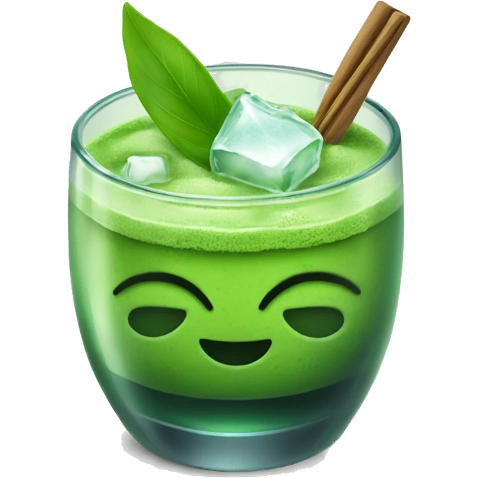matcha with ice in glass emoji