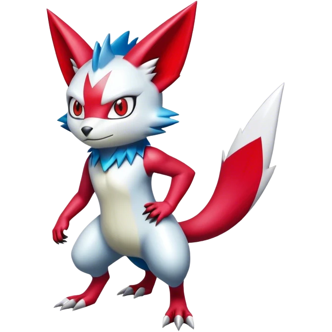 Cool Shiny Digimon-Sneasel-Zangoose-hybrid full body emoji