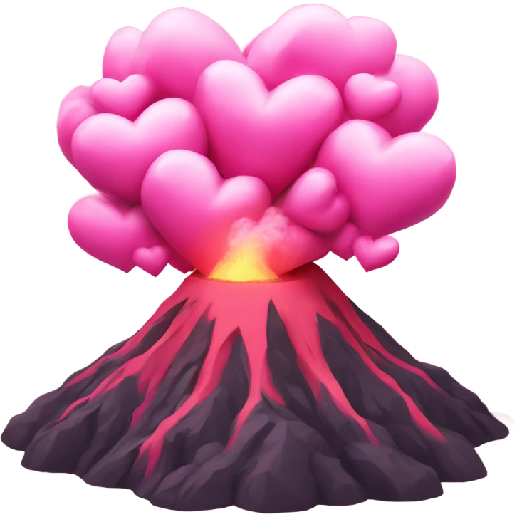 Pink volcano of hearts emoji