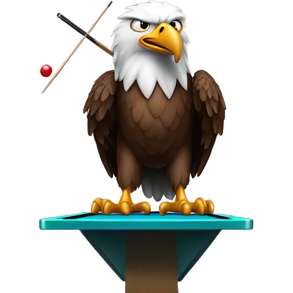 pool table with eagle playing and taking a shot  emoji