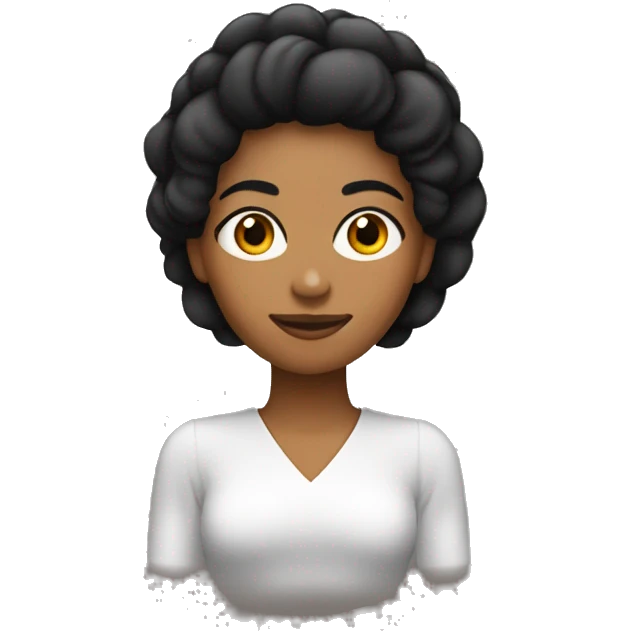 Mujer de piel morena pelo negro largo emoji