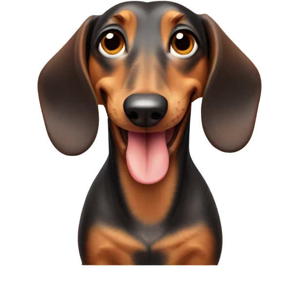 Dachshund eating a hotdog emoji