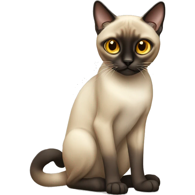 Full Body Siamese Cat golden eyes emoji