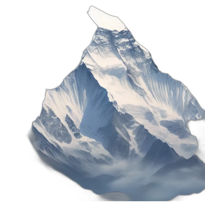 make a simple emoji of a mountain like mountain everest, k2, a snowy mountain but it should be in persepective now its too long from bottom emoji