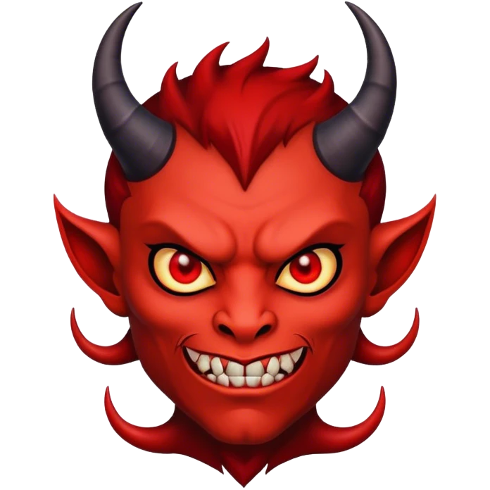 Black devil red eyes  emoji