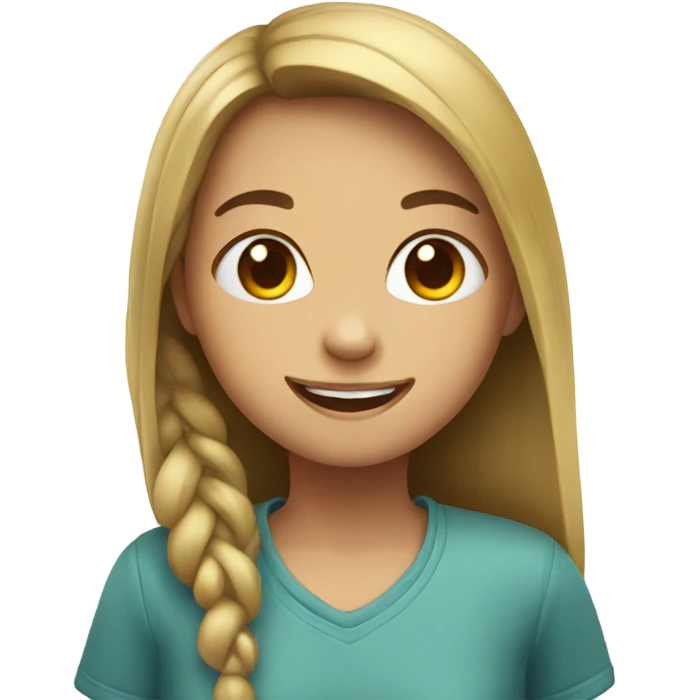 girl smiling with heart emoji