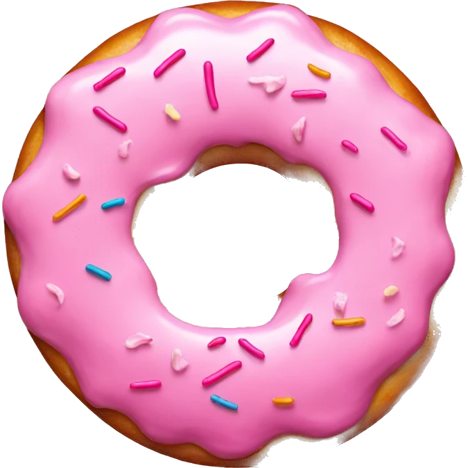 donut with pink frosting  emoji