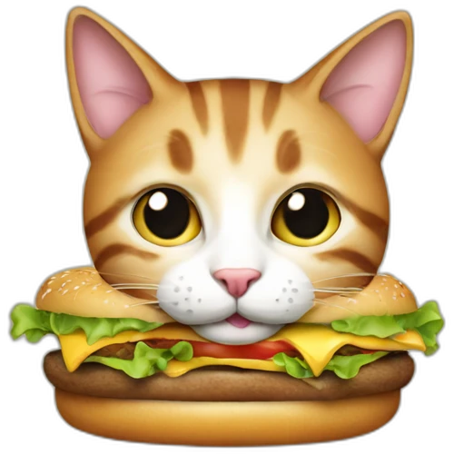 cat eating hamburger  emoji