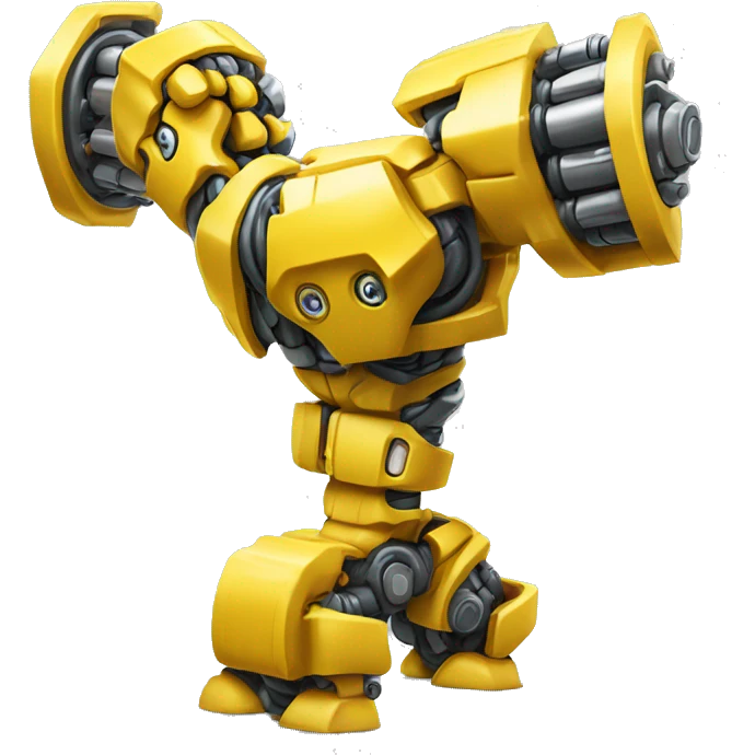 Yellow mechanical cyborg bicep that’s flexing emoji