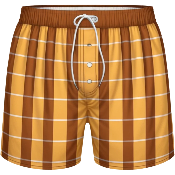 Brown and white checkered boxer shorts emoji