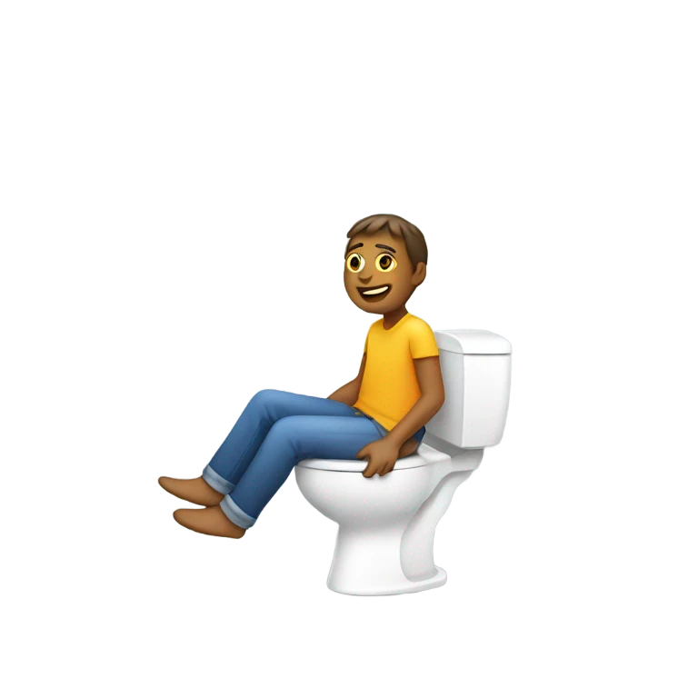 sitting on toilet emoji