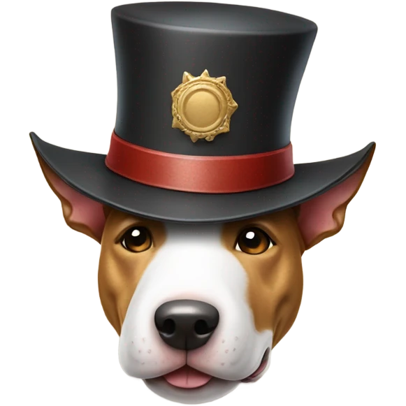 Bull terrier with a hat emoji